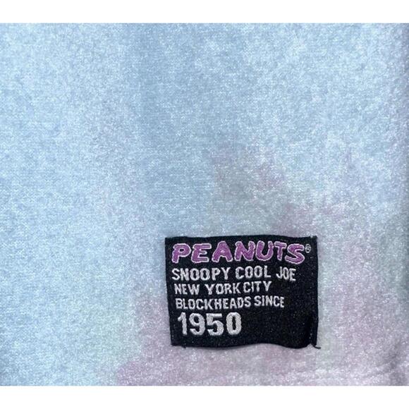 Peanuts Snoopy Cool Joe NYC Crop Tie Dye Fleece Pullover Sz XL Drawstring Waist - Picture 2 of 9